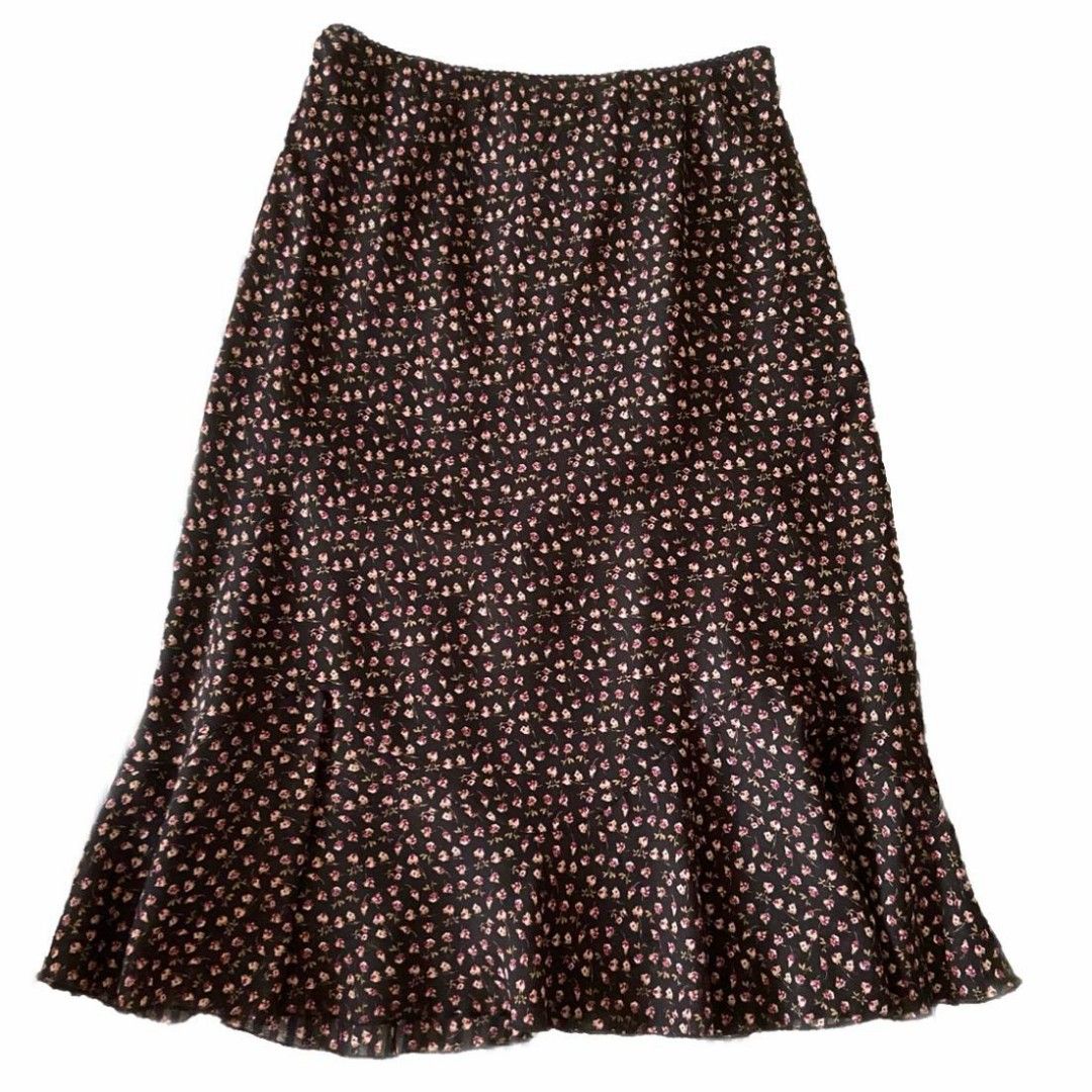 vintage 90s ditsy floral picot trim skirt Women s Fashion