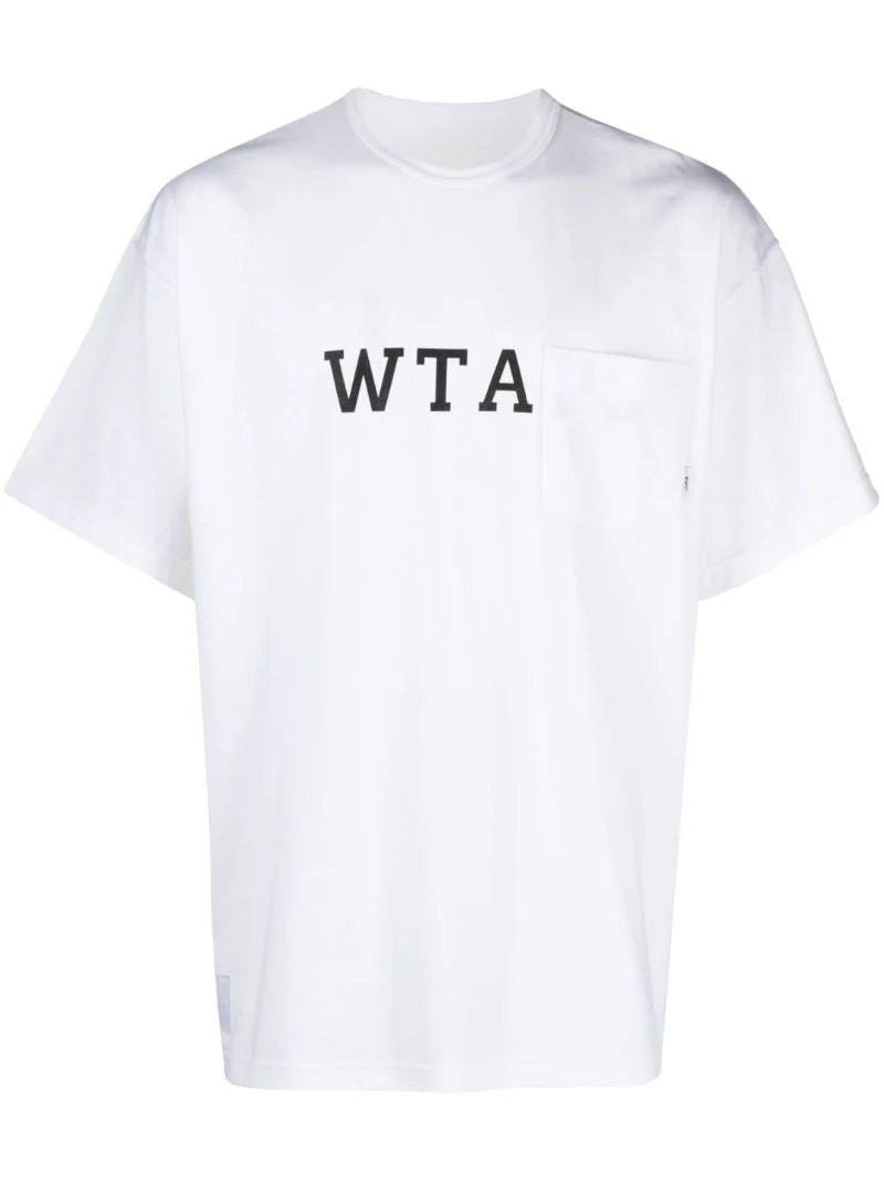 WTAPS White Logo Print T-Shirt, 男裝, 上身及套裝, T-shirt