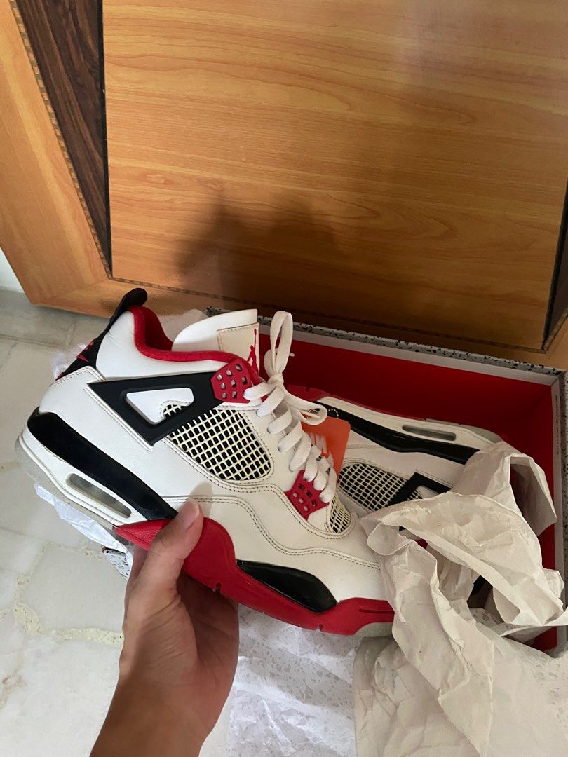 Aj4 Fire Red On Feet Air Jordan Retro 'Red Cement' DH6927-161