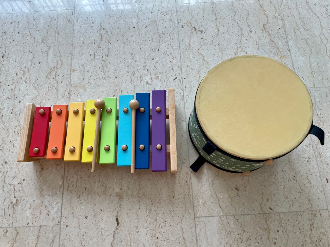 Xylophone and Drum percussion set, Babies & Kids, Infant Playtime on