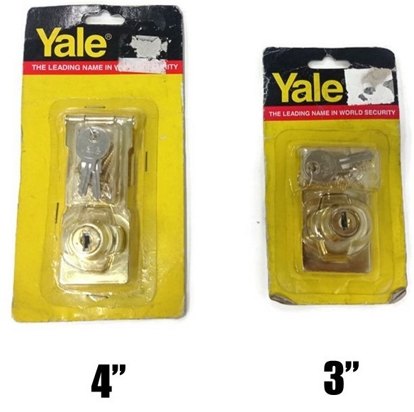 Yale Hasp & Staple with Lock 3 & 4 inches (Gold) V0095 on Carousell