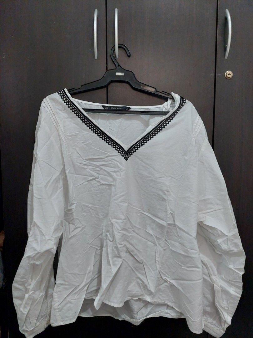 Zara embroidered long sleeve top (Category: Longsleeves) located in Quezon City. Submitted by pattiltd (Listing ID 1232887509, Image 1). Description: Bought from ukay. Has some minor pink staining in the back. RFS: no longer needed..