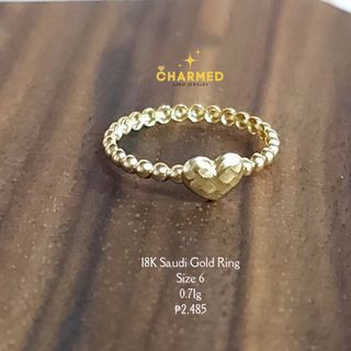 18K Saudi Gold Bubble Heart Ring