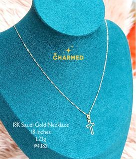 18K Saudi Gold Cross Necklace