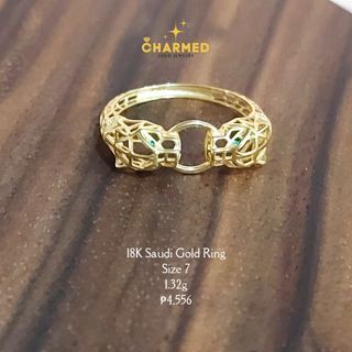 18K Saudi Gold Double Panther Ring