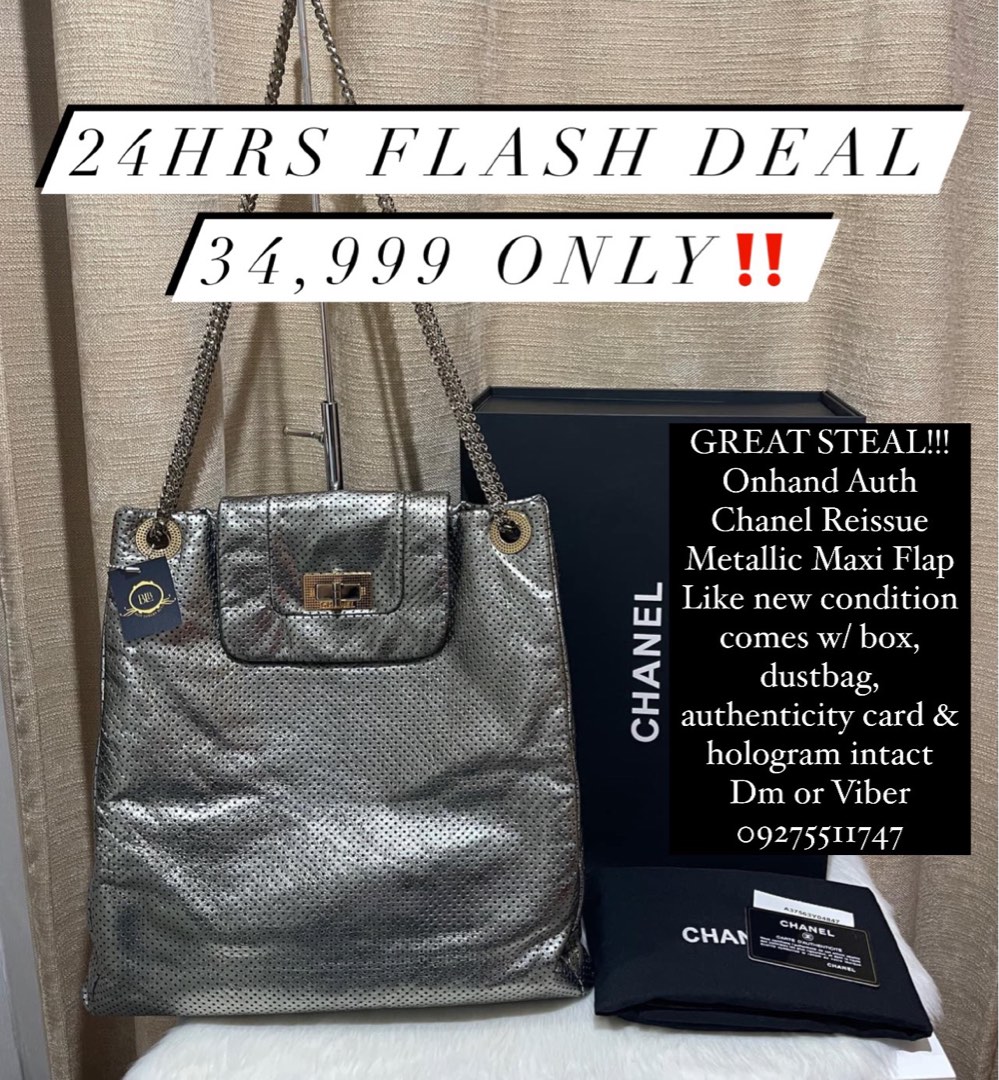 Two Way Flap 24hrs FLASH SALE Authentic Chanel Reissue Metallic Maxi Two way Flap ...