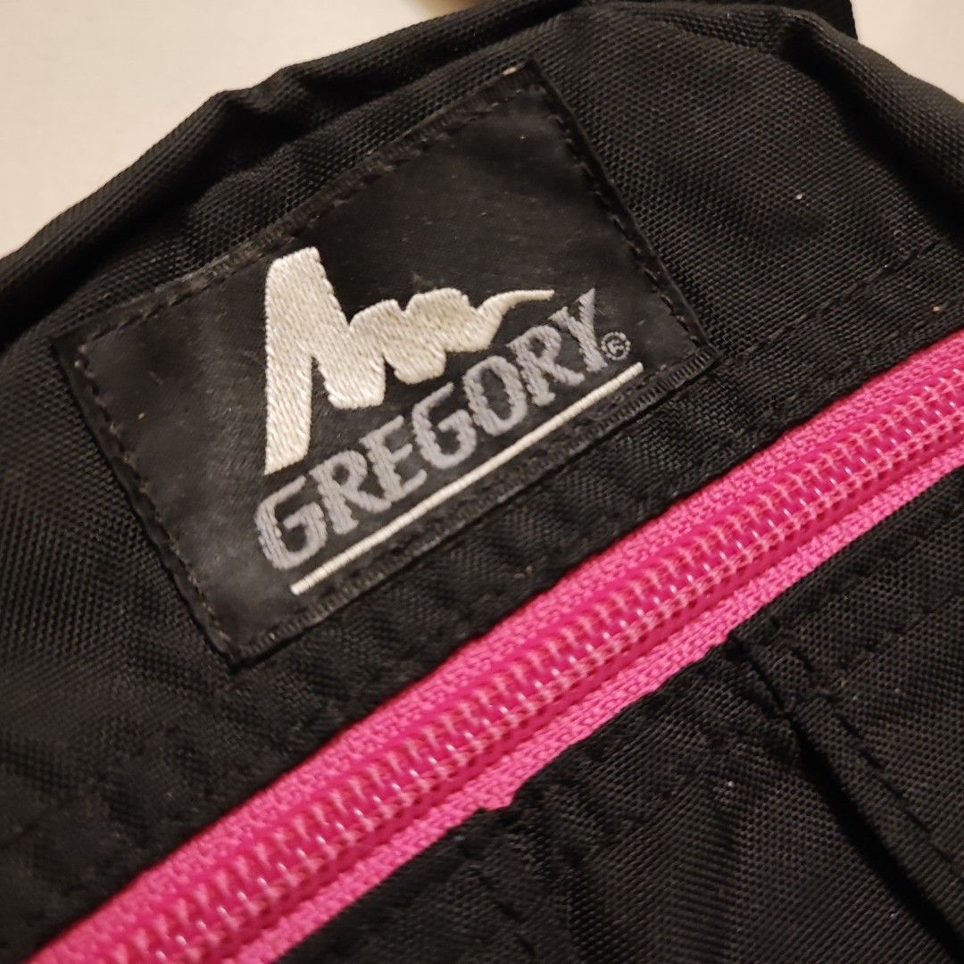 原價3280 二手真品 美國製 Gregory 肩包 背包 made in USA 日系 outdoor beams 帆布 黑 粉紅, 名牌