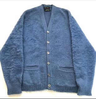 60's blue fuzzy mohair cardigan vintage 馬海毛