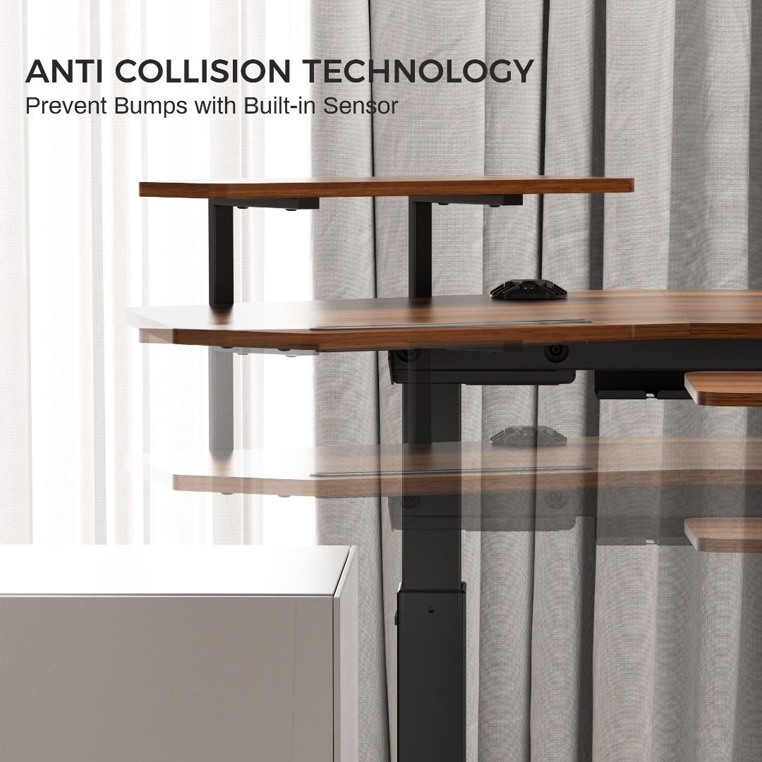 72'' Electric Standing Desk Keyboard Tray, Large Wing Shaped Studio Music Gaming Streaming Desk