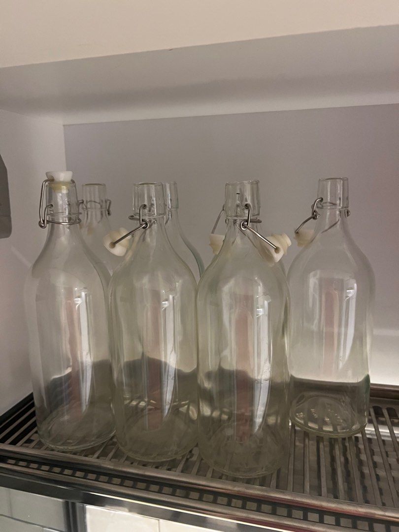 7 Ikea water bottles glass, Furniture & Home Living, Kitchenware