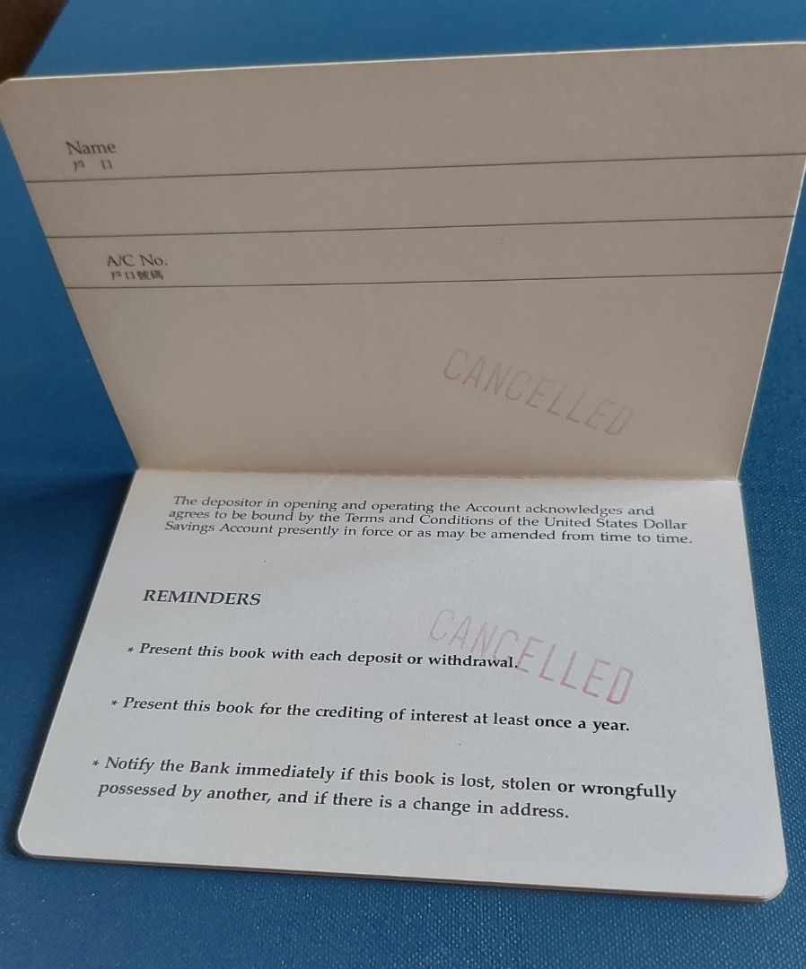 美國大通銀行存摺, 興趣及遊戲, 收藏品及紀念品, 古董收藏- Carousell