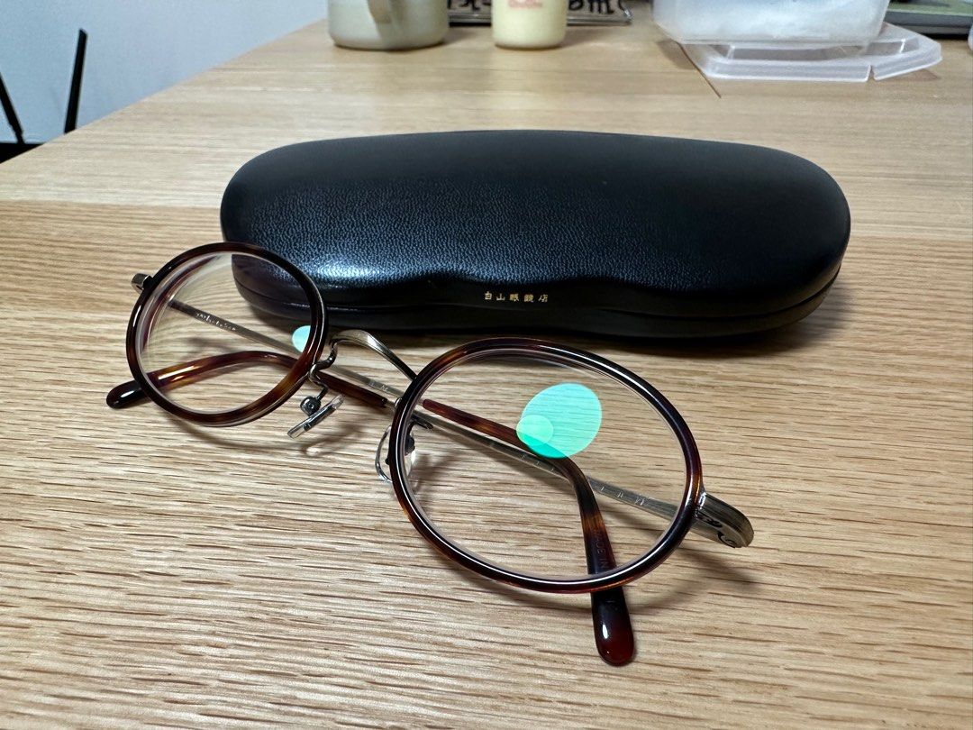 日本白山眼鏡店(型號Deep Oval) 玳瑁色, 男裝, 手錶及配件, 眼鏡