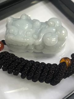天然翡翠A貨～藍底霸王貔貅項鍊