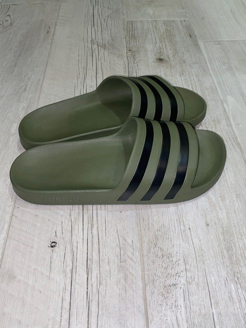 mens adidas slides green