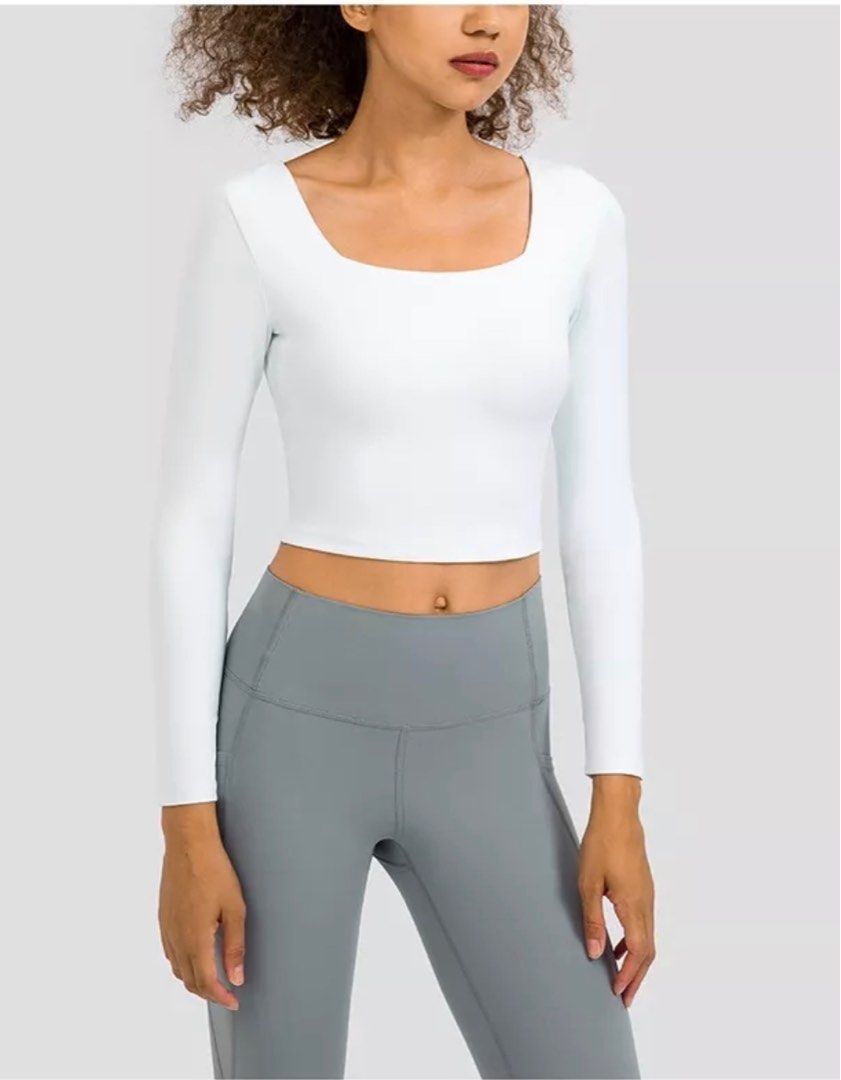White long cheap sleeve active top