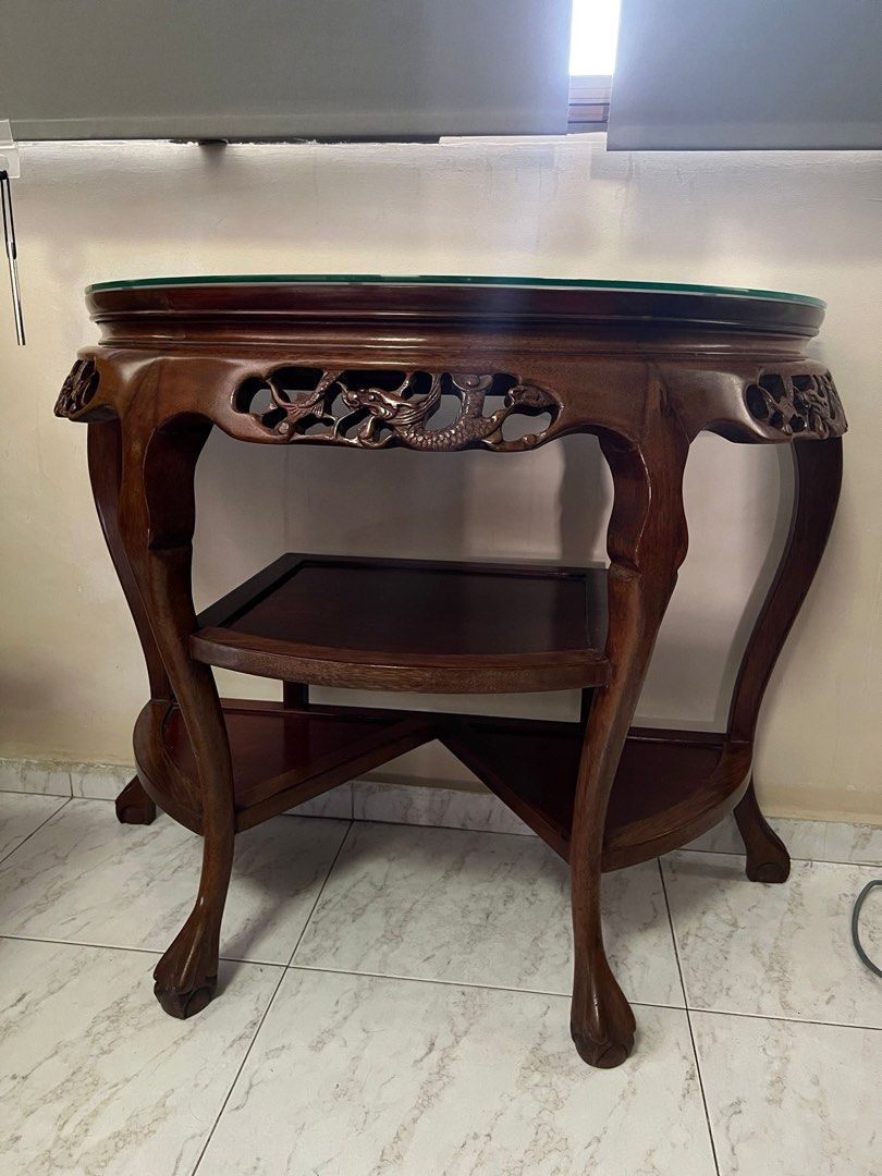 Antique Half Moon Table, Hobbies & Toys, Memorabilia & Collectibles