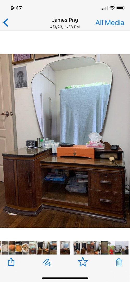 Antique Solid Teak Dressing Table (Category: Other Home Furniture) located in Singapore. Submitted by piano.works (Listing ID 1233022503, Image 1). Description: .