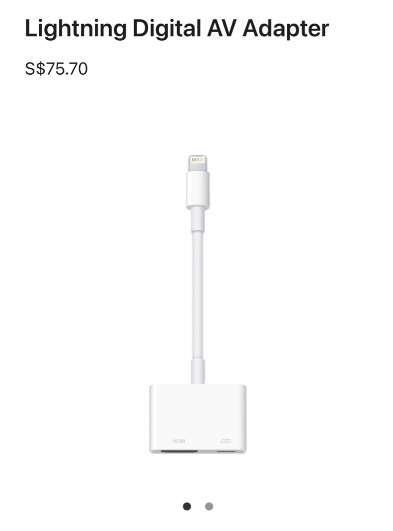 Apple lightning to hdmi adapter, Computers & Tech, Parts & Accessories