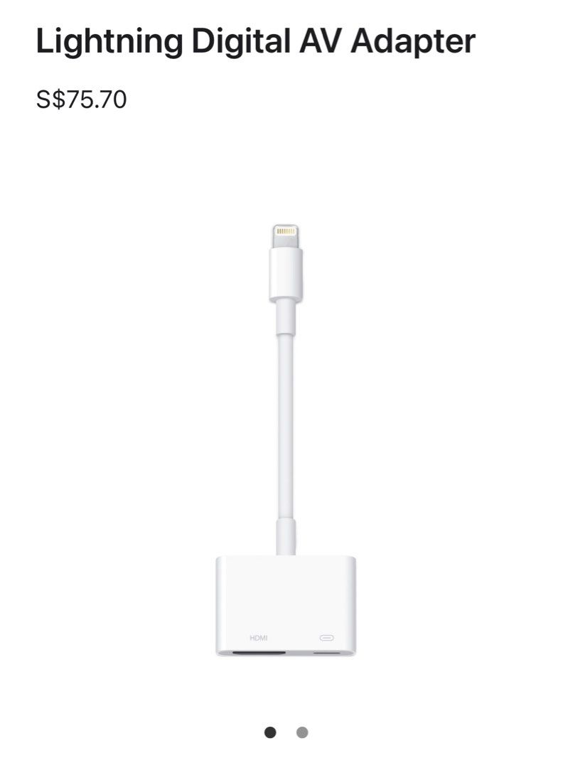 Apple lightning to hdmi adapter, Computers & Tech, Parts & Accessories