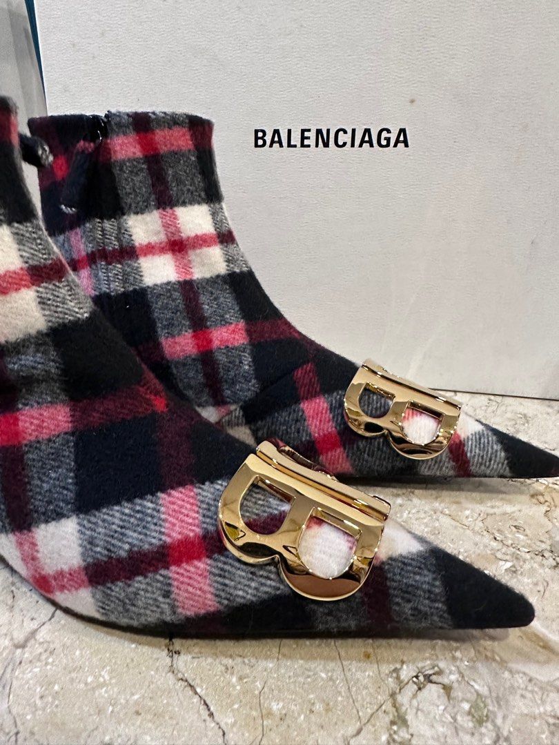 Checked discount ankle boots