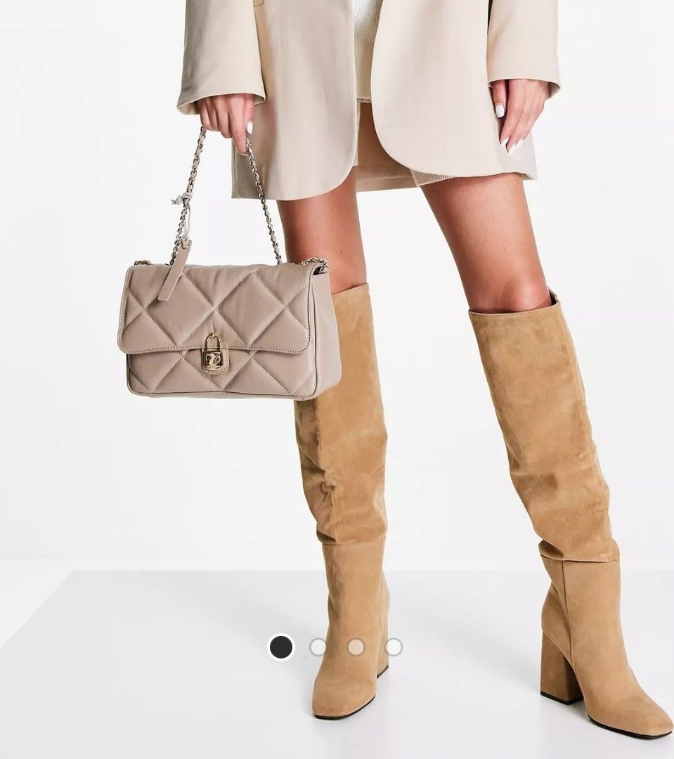 BNIP Paul Costelloe Leather Quilted Chain Strap Shoulder Bag in