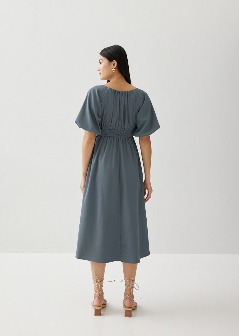 Elastic ruched dress discount
