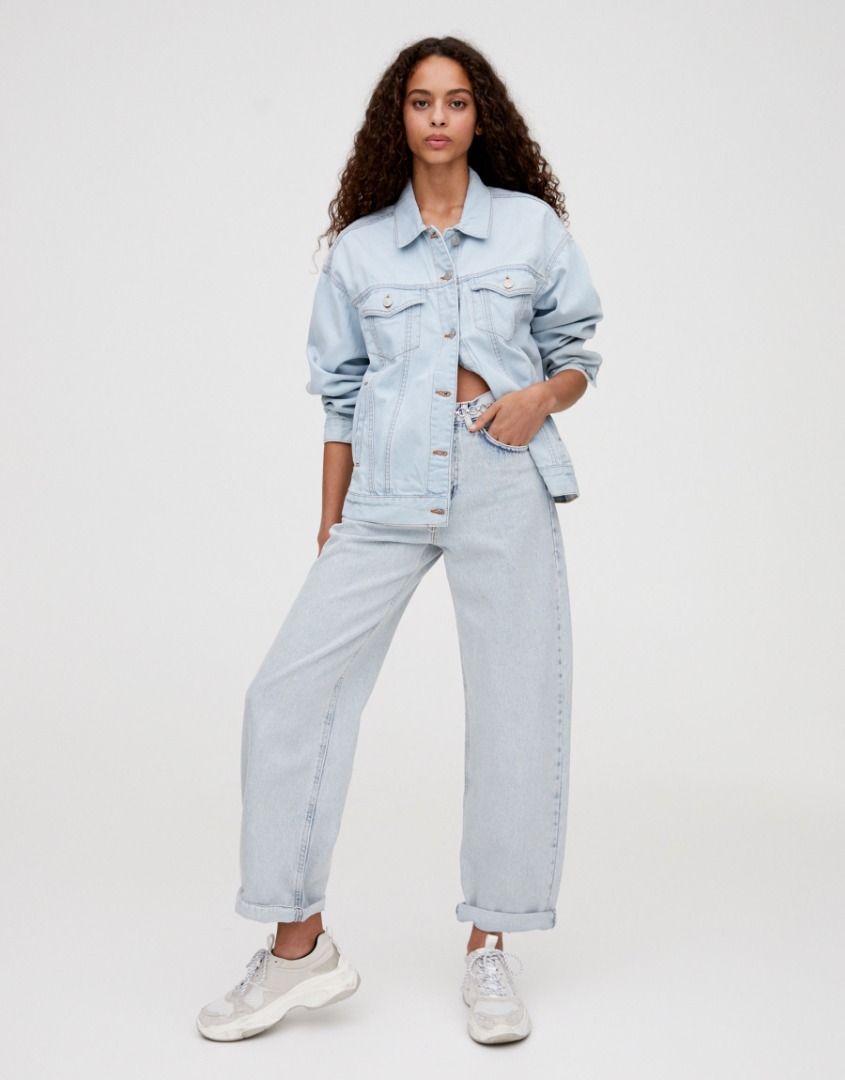 Pull and bear oversized denim jacket outlet