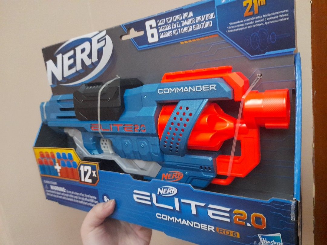 BRAND NEW Nerf Gun Elite 2.0 Commander RD6 Dart Blaster on Carousell