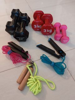 Bundle of weights & skipping ropes