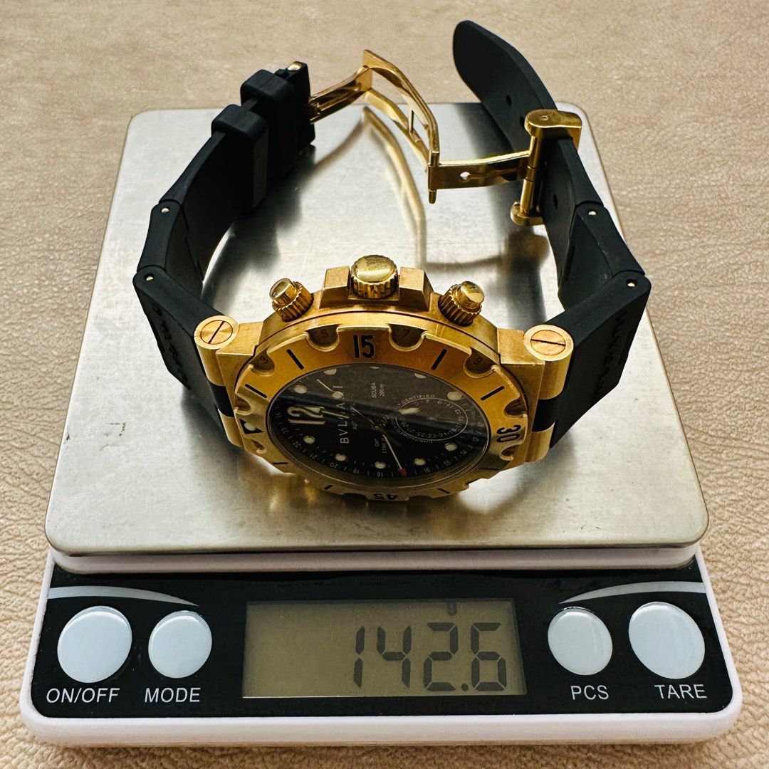 Bvlgari Diagono Professional Scuba GMT 18K 黃金手錶, 名牌, 手錶