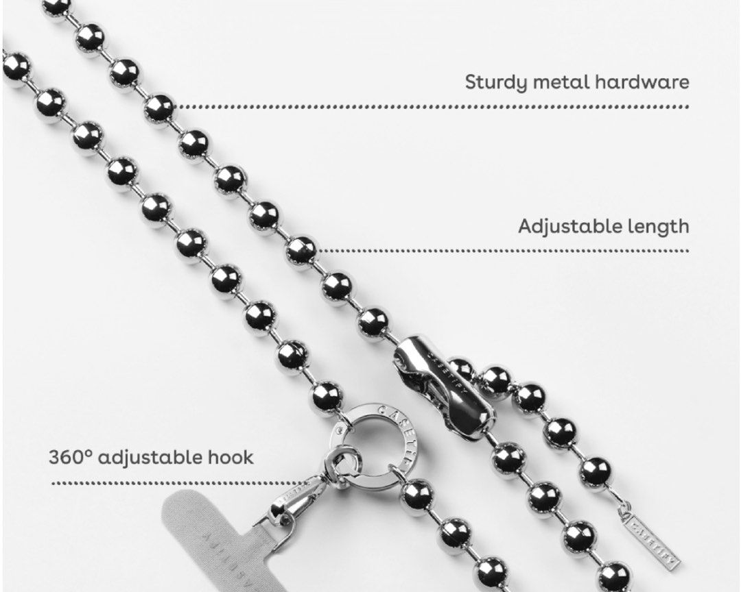 Casetify Metal Ball Cross-body Strap - Glossy Silver 金屬珠鏈背帶