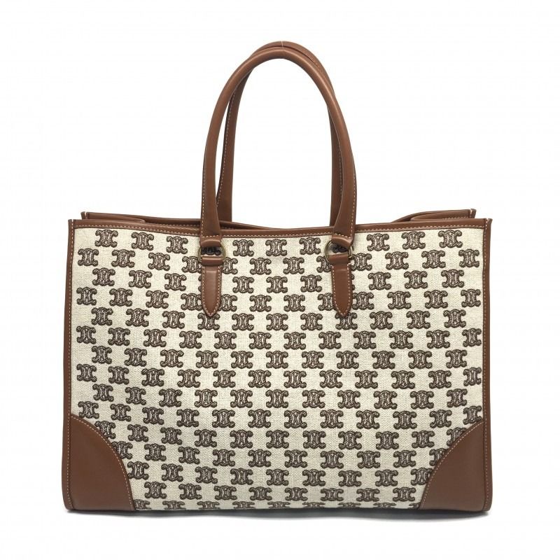 CELINE Triomphe Canvas Monogram Unisex Calfskin Canvas Blended