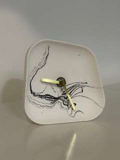 Cement Marble Design Table Clock