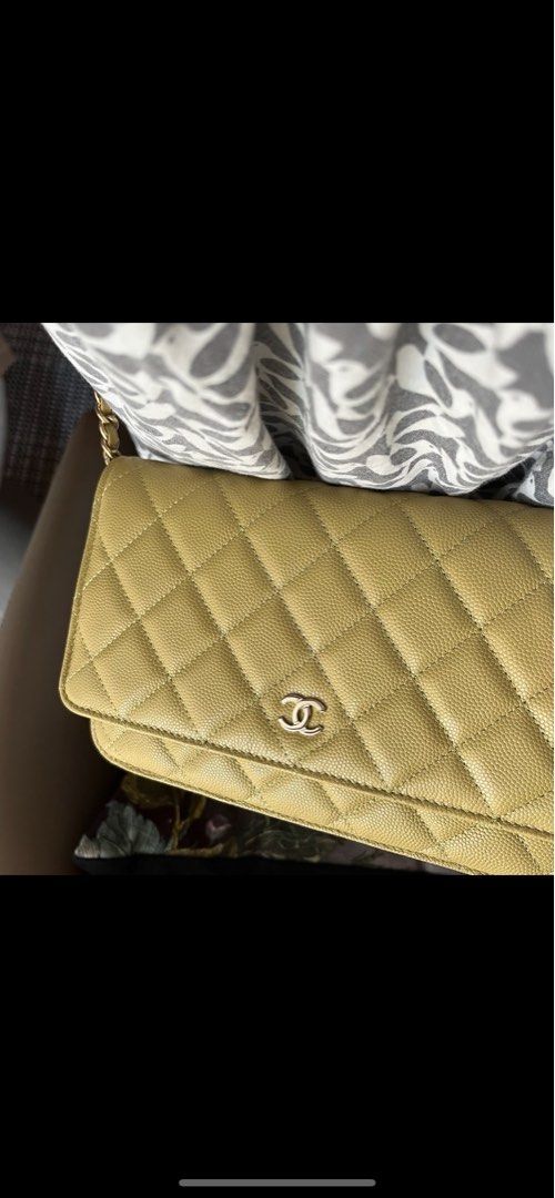 Chanel Classic Green/Mustard WOC Wallet on Chain Crossbody, Luxury, Bags &  Wallets on Carousell