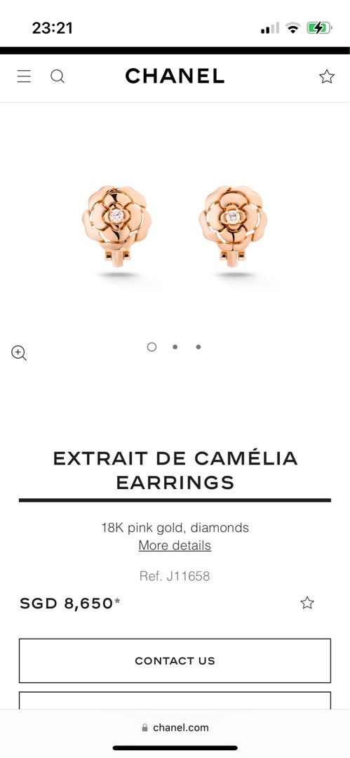 Chanel Fine Jewellery Earrings Extrait de camellia rose gold