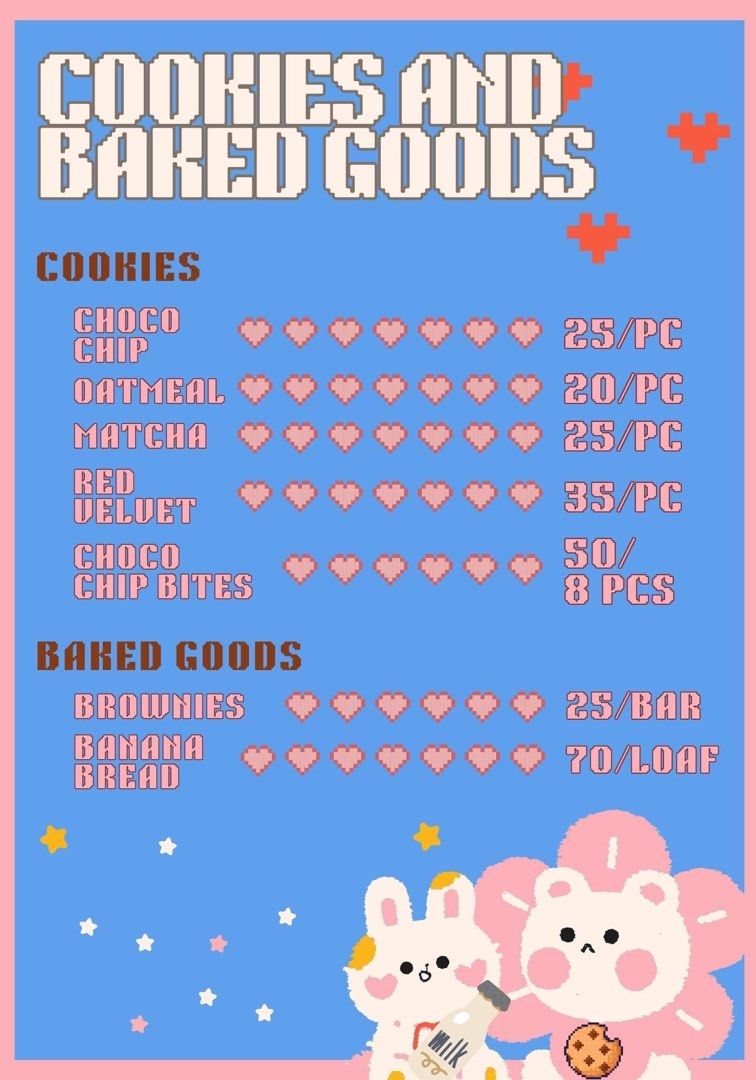 COOKIES BROWNIES AND BANANA BREAD (Category: Other Food & Drinks) located in Manila. Submitted by ohmamarge (Listing ID 1233054737, Image 1). Description: See first picture for price list. Soft and chewy cookies. Mapapa-“I want more” ka sa sarap. Please buy from me. ❤️.