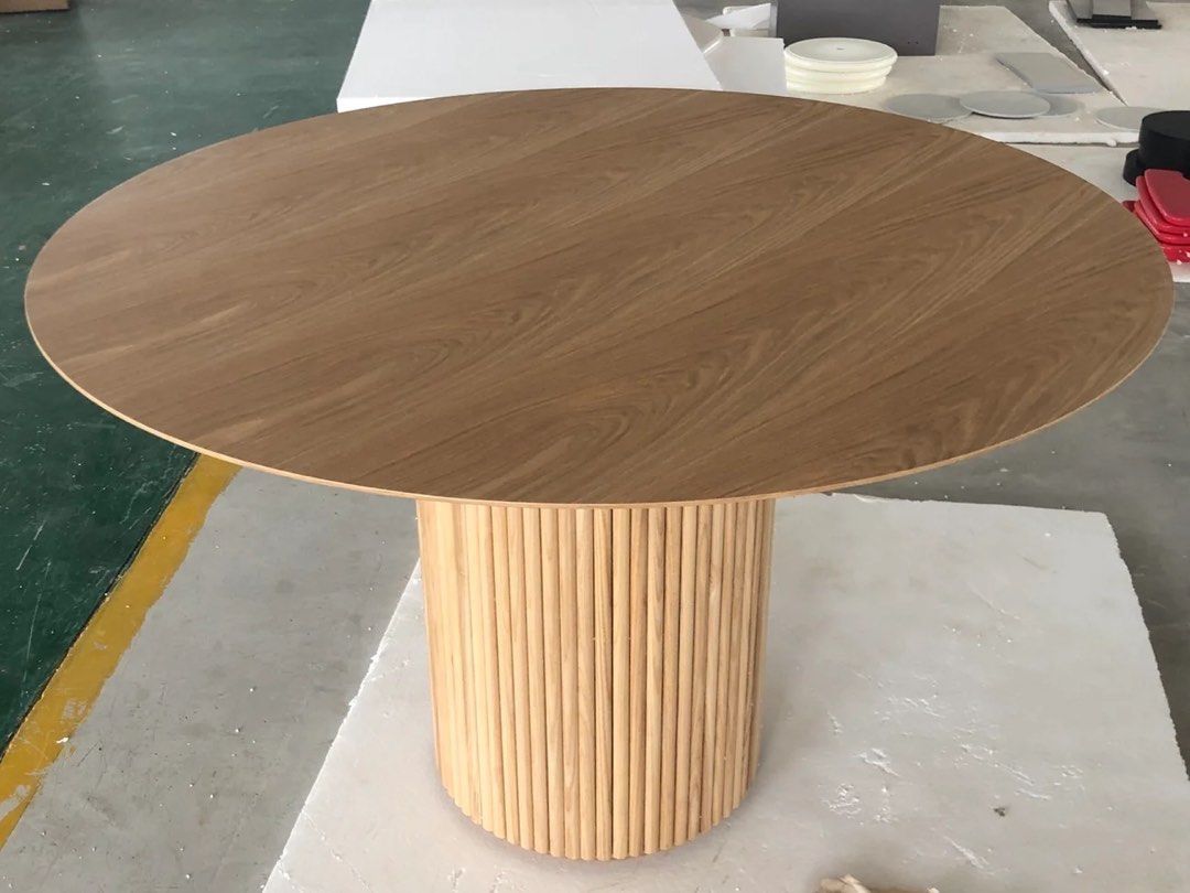 DANIA Solid Wood Round Dining Table, Furniture & Home Living, Furniture