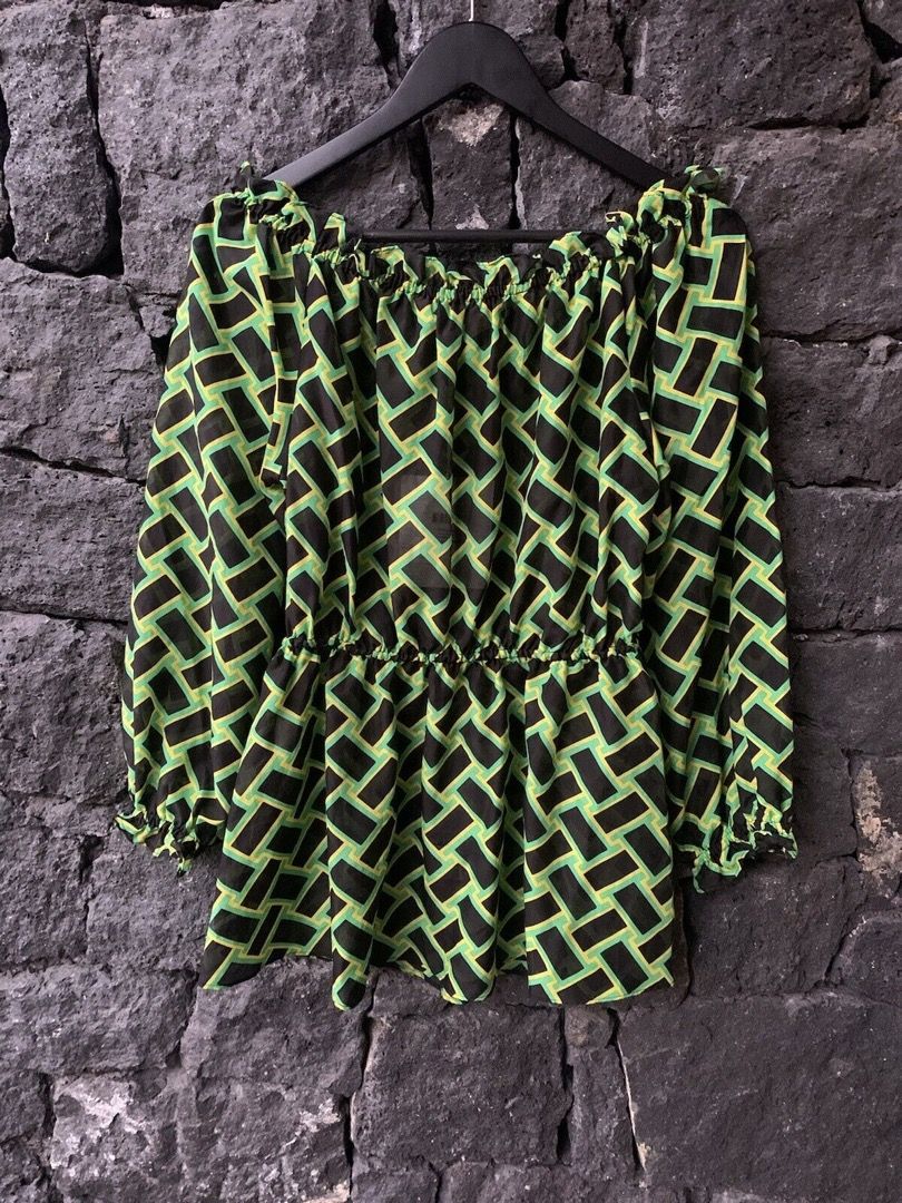 DIANE VON FURSTENBERG DVF Camilla Vintage Weave Daffodil Top