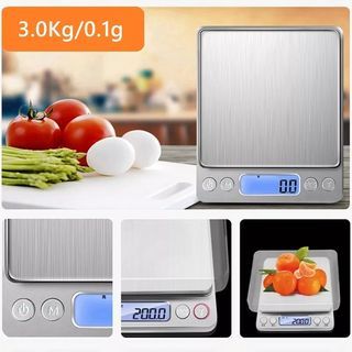  Highly Digital Kitchen Food Scale,LCD Display with Backlight Kitchen  Scale,1g/0.1oz Precise Graduation,Measure Water and Milk Volume,5000 g / 11  lb,White : Home & Kitchen