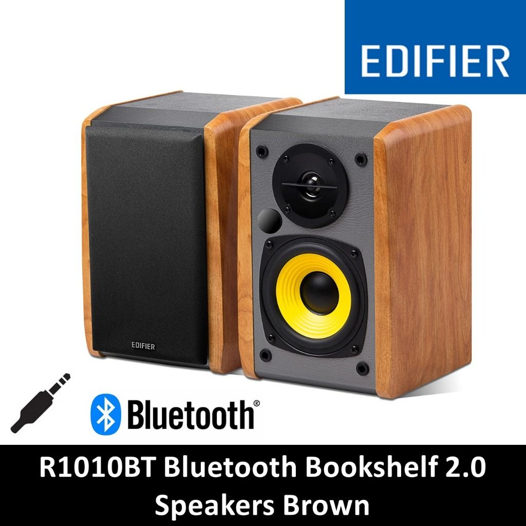 Edifier R1010BT Bluetooth Bookshelf Speakers BROWN 2.0 Computer