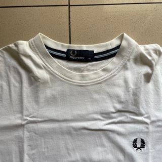 FRED PERRY White Shirt with Blue Embroidered Logo