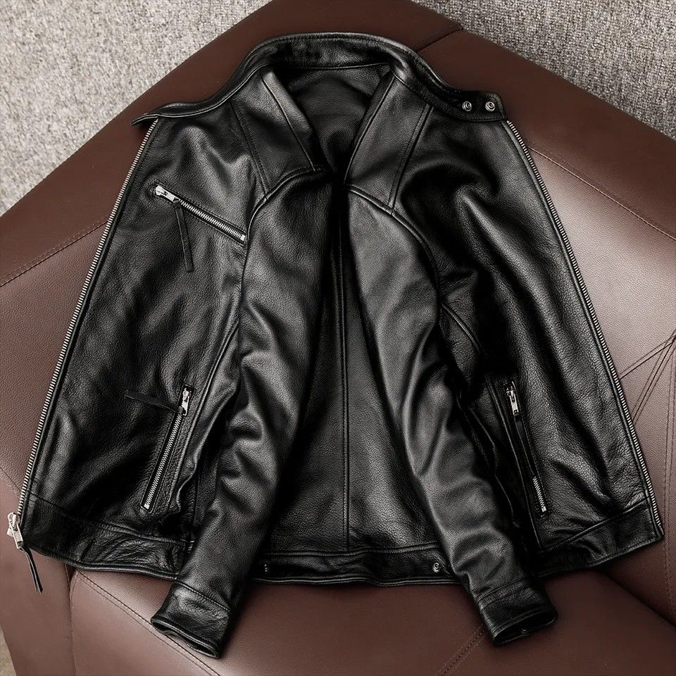 Genuine leather deals jacket plus size