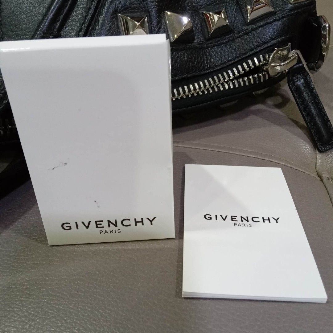 Givenchy Nightingale Medium (Category: Luxury Bags & Wallets) located in Taguig. Submitted by esa.agustin (Listing ID 1233073182, Image 3). Description: Original Givenchy Nightingale medium black calf leather. With dust bag, sling strap and carecard. Made in Italy..
