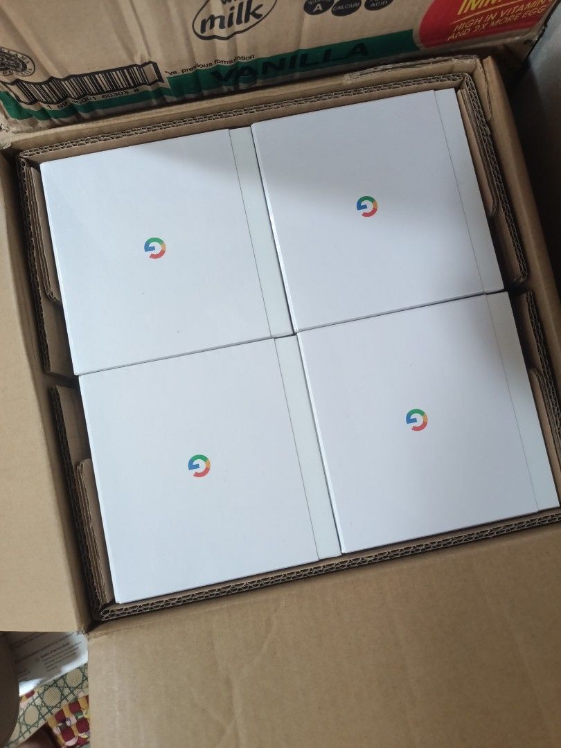 Google Mesh Wifi (Category: Networking) located in Pasig City. Submitted by Mpatron (Listing ID 1233176823, Image 2). Description: brandnew sealed google wifi.. on hand stock.