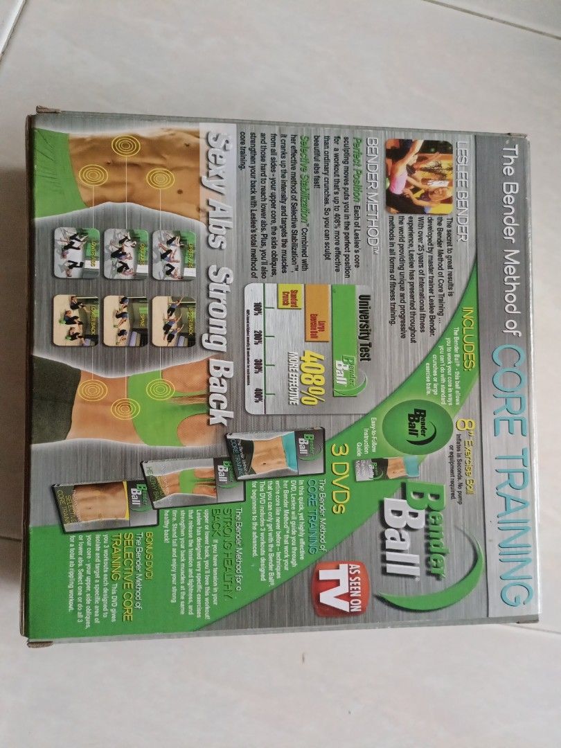 Green Bender ball abs exercise as seen on TV Core training with 3 dvds