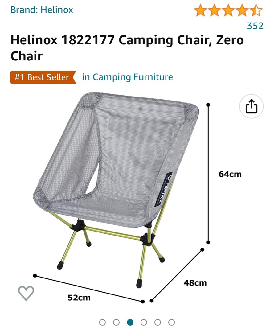 Helinox Camping Chair Zero Ultralight for cycling and hiking