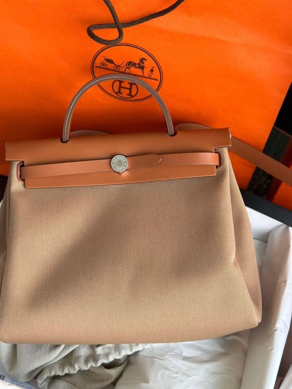 Hermes Herbag 31 chai, Luxury, Bags & Wallets on Carousell