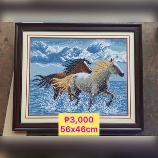 Horses Cross stitch for sale (Ready to frame)