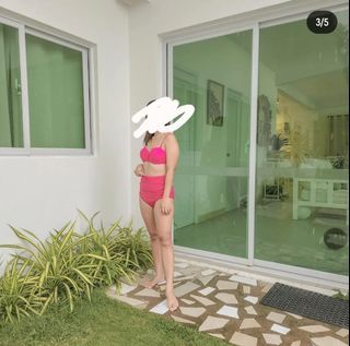 Hot pink two piece swimsuit