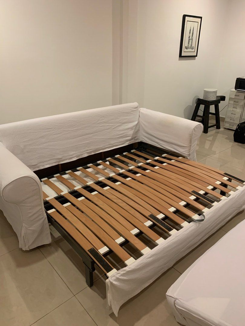 IKEA Backabro 3 Seat Sofa Bed white, Furniture & Home Living